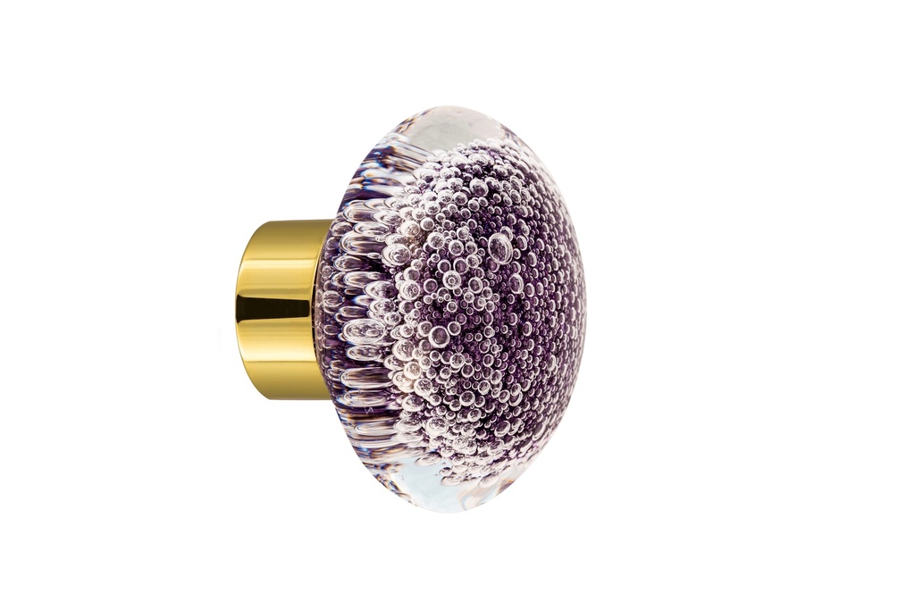 [67402014-3542123] Bouton de porte collection Microbulles - Hyacinte - Cube 45 × 45 mm (Placard, Laiton Poli)