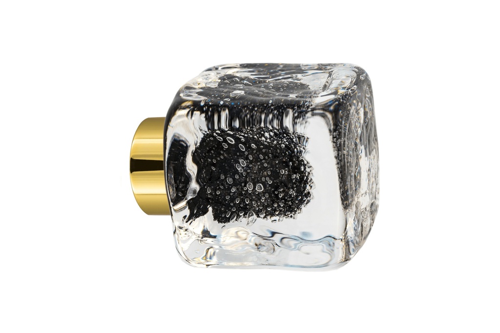 [40402095-3542123] Door knob collection Microbulles - Black - Cube 45 × 45 mm (Cabinet, Polished Brass)