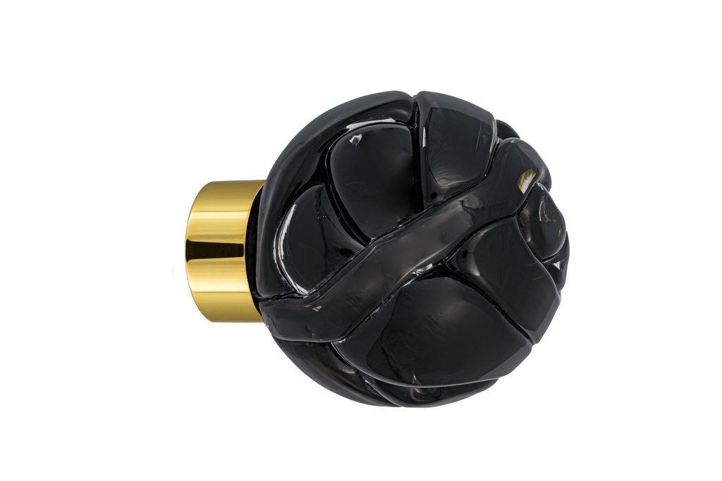 [66101095-3542122] Door knob collection Lavallière - Black - Spherical Ø55 mm (Cabinet, Polished Brass)
