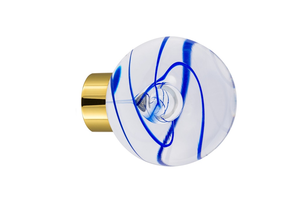 [67416045-3542121] Door knob collection Chantilly - Blue - Spherical Ø55 mm (Cabinet, Polished Brass)