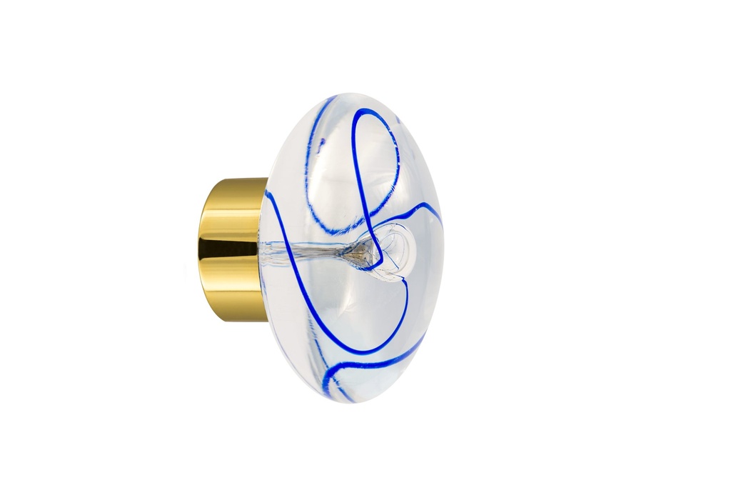 [67416045-3542121] Door knob collection Chantilly - Blue - Disc Ø55 mm (Cabinet, Polished Brass)
