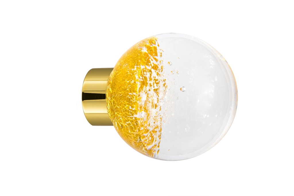 [66419MIX-3542124] Door knob collection Alberto - Silver + Gold - Smooth, truncated sphere Ø55 mm (Cabinet, Polished Brass)