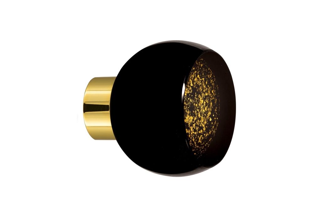 [75104095G-3542126] Bouton de porte collection Mateus - Noir + Or - Lisse, sphère tronquée Ø55 mm (Placard, Laiton Poli)