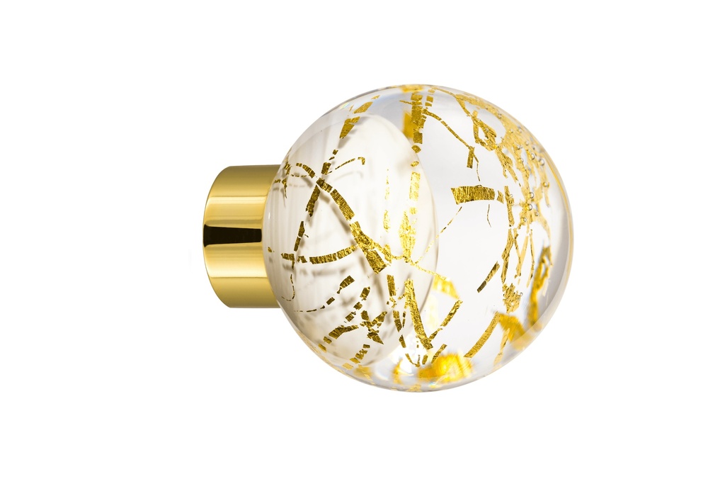 [66103Z74G-3542127] Door knob collection Malo Flash - White + Gold - Spherical Ø55 mm (Cabinet, Polished Brass)