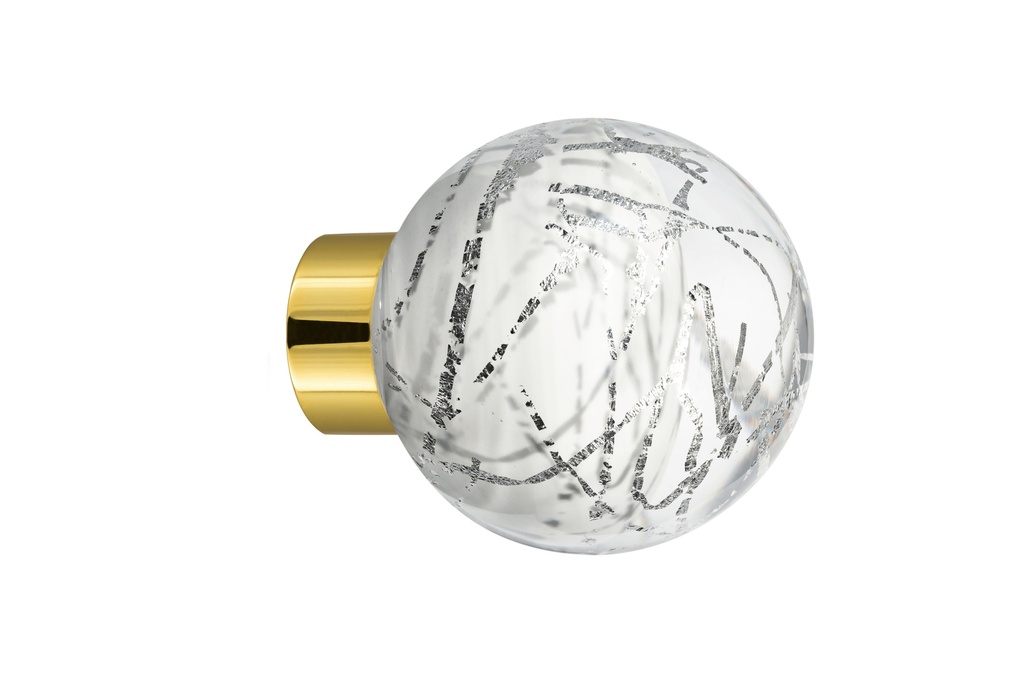 Door knob collection Malo Flash - White + Silver - Spherical Ø55 mm