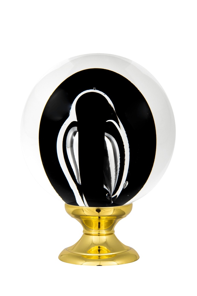 [65401095-42103119] Boule d'escalier collection Tubes de Bulles - Noir (Embase Classique, Laiton Poli)