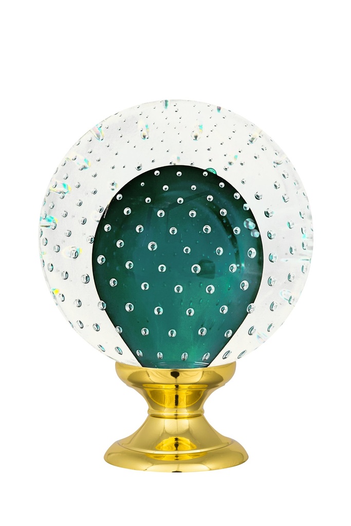 Boule d'escalier collection Ananas - Vert (Embase Classique, Laiton Poli)