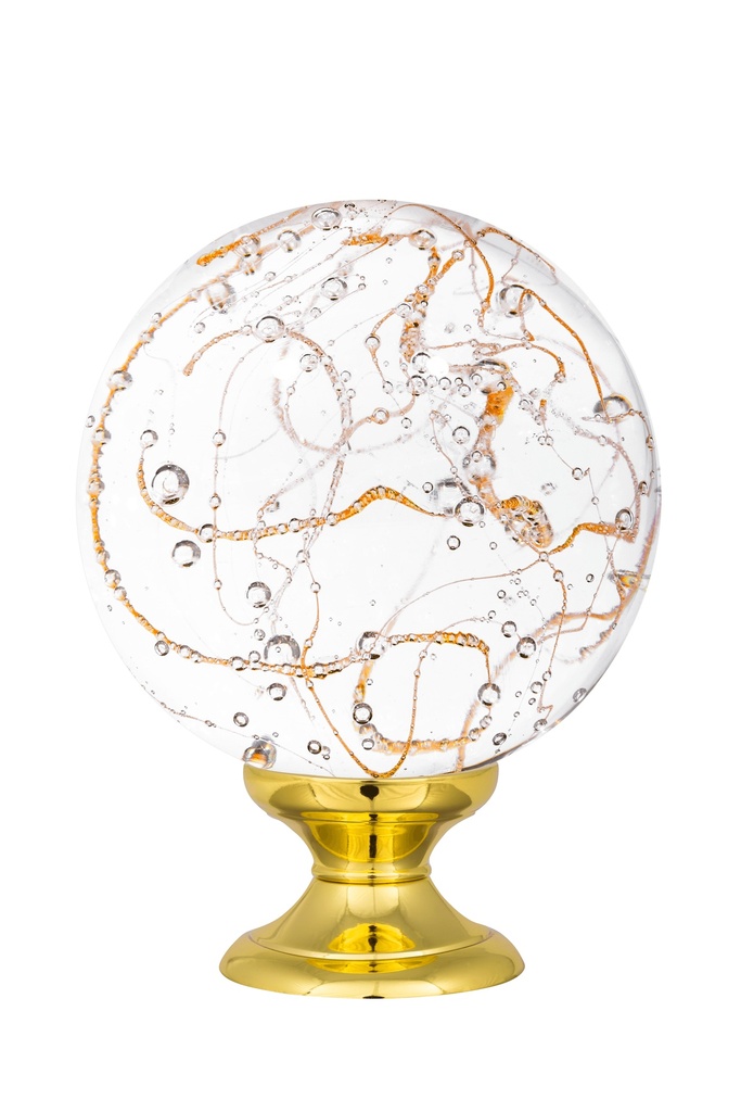 [65404019-42103131] Boule d'escalier collection Perlées - Jaune Topaze (Embase Classique, Laiton Poli)