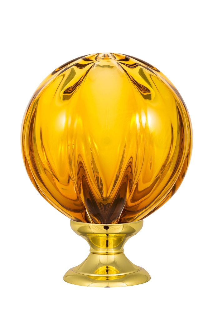 [65431019-42103132] Boule d'escalier collection Cara - Jaune Topaze (Embase Classique, Laiton Poli)