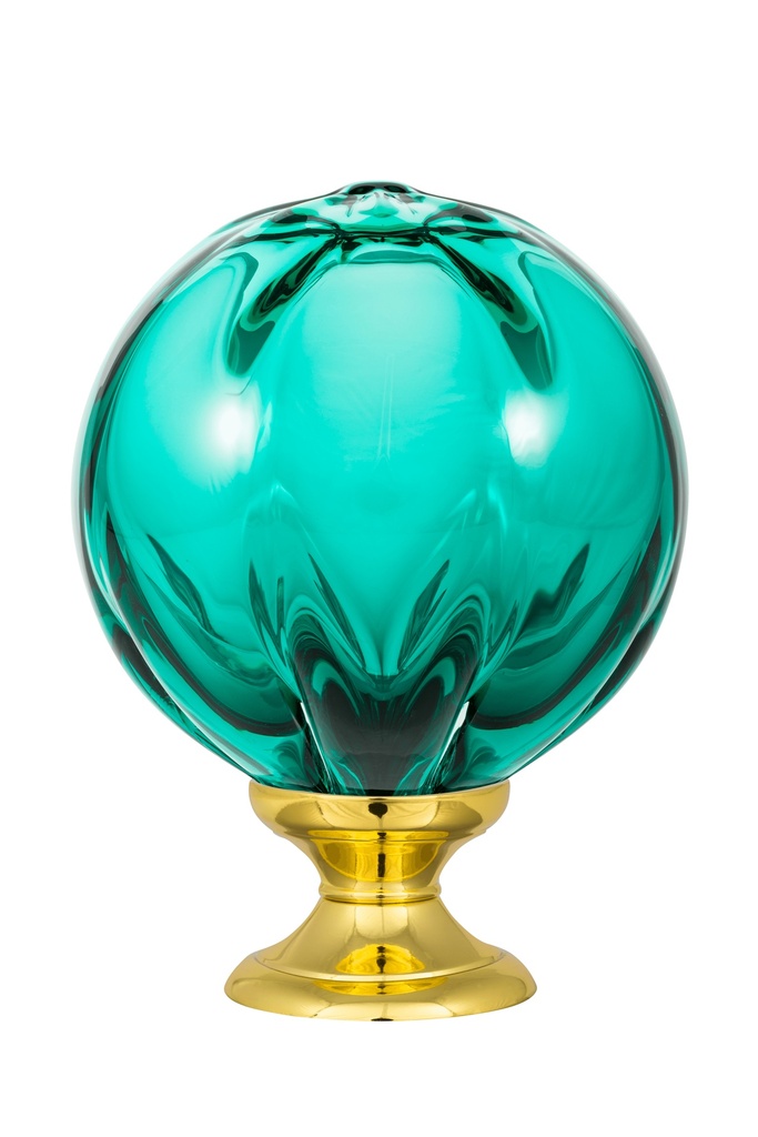 [65431033-42103132] Staircase finial collection Cara - Emerald Green (Standard Base, Polished Brass)