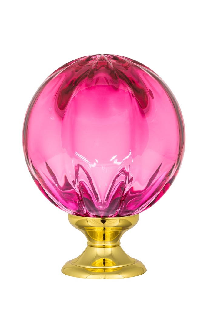 [65431230-42103132] Boule d'escalier collection Cara - Rose Fuchsia (Embase Classique, Laiton Poli)