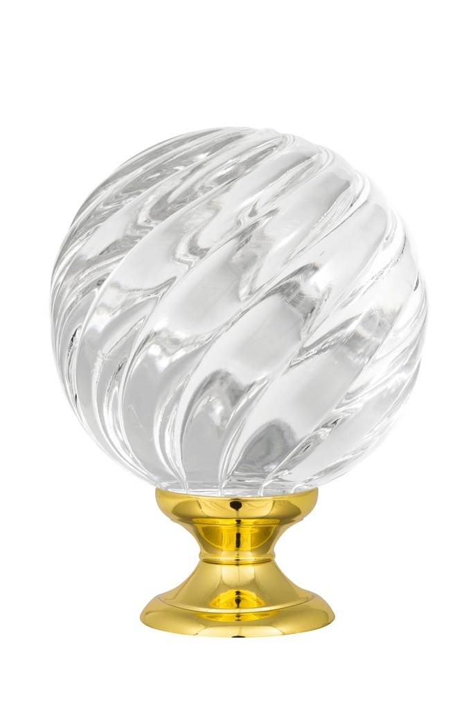 [65430000-42103133] Staircase finial collection Vrille - Clear (Standard Base, Polished Brass)