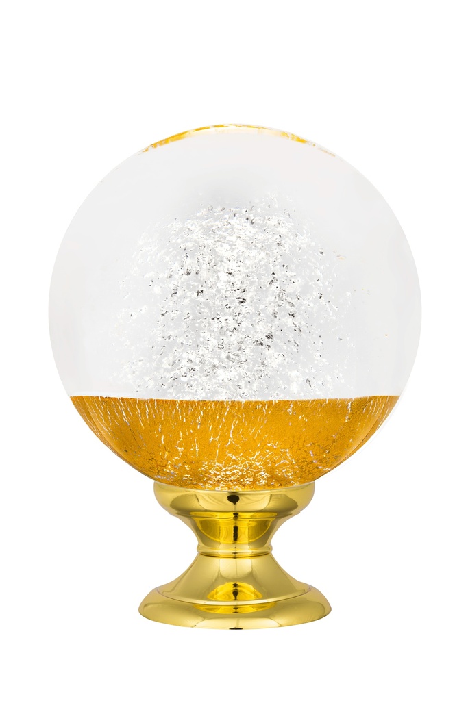 [65419MIX-42103124] Boule d'escalier collection Alberto - Argent + Or (Embase Classique, Laiton Poli)