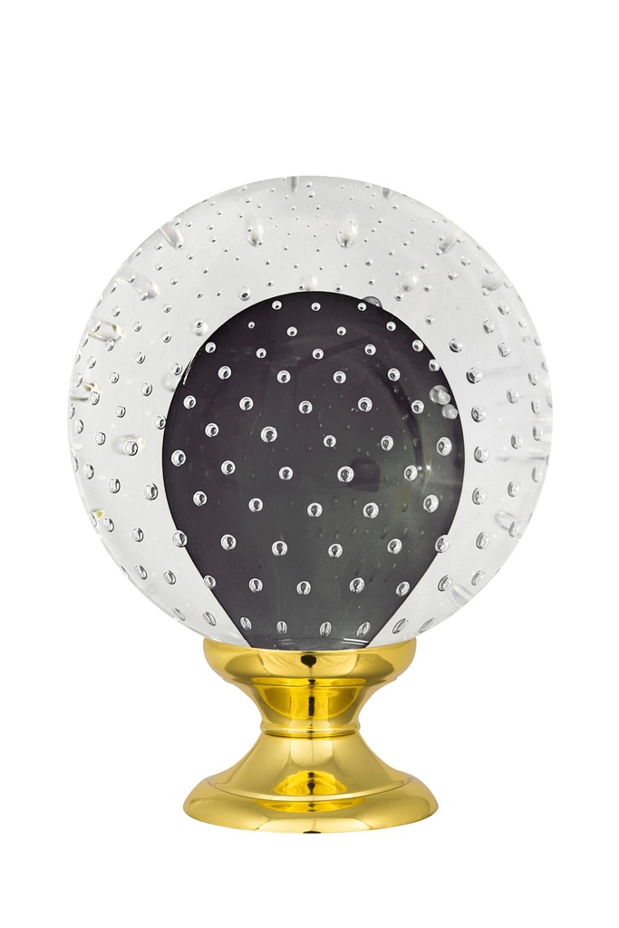Boule d'escalier collection Ananas - Gris Fumé (Embase Classique, Laiton Poli)