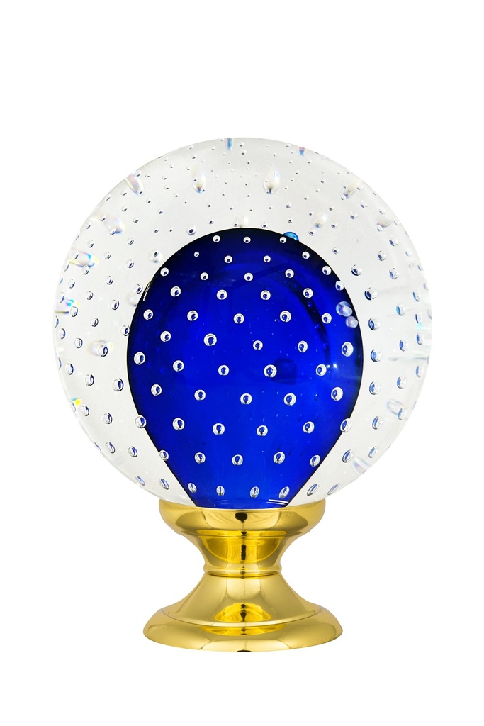 Staircase finial collection Ananas - Blue (Standard Base, Polished Brass)