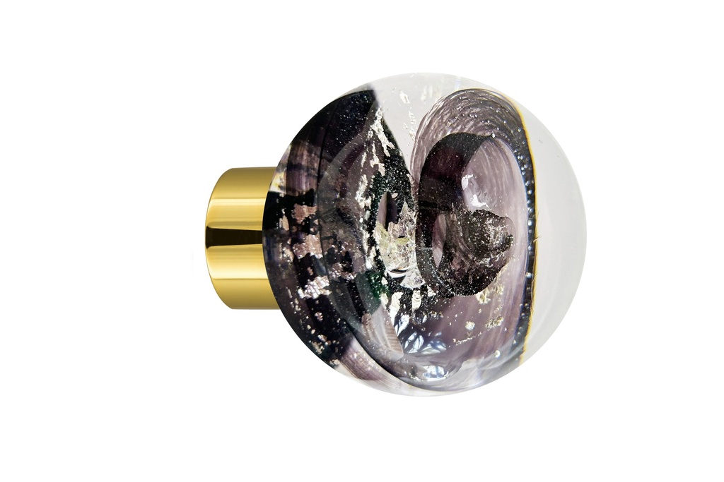 Door knob collection Bahrein - Black + Gold - Spherical Ø55 mm