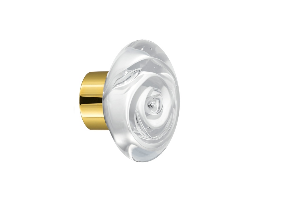 [67401Z74-3542119] Door knob collection Tubes de bulles - White - Disc Ø55 mm (Cabinet, Polished Brass)