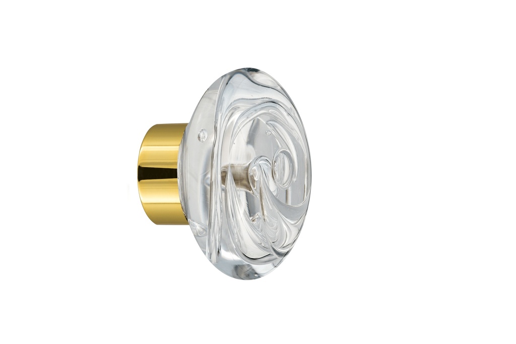 [67401000-3542119] Bouton de porte collection Tubes de bulles - Incolore - Disque Ø55 mm (Placard, Laiton Poli)