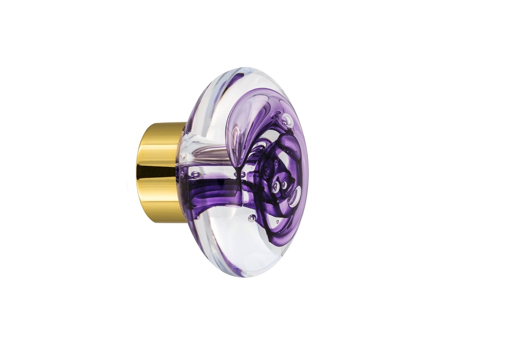 [67401014-3542119] Bouton de porte collection Tubes de bulles - Hyacinte - Disque Ø55 mm (Placard, Laiton Poli)