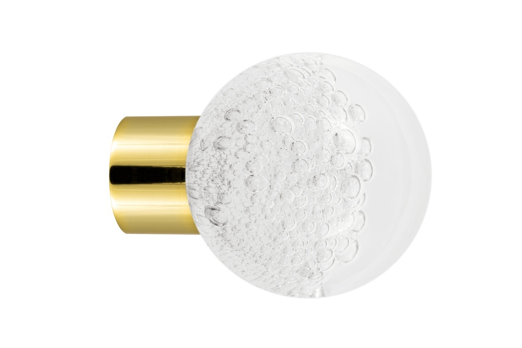 [62402000-3242123] Furniture knob collection Microbulles - Clear - Spherical Ø35 mm (Furniture knob base - Polished Brass)