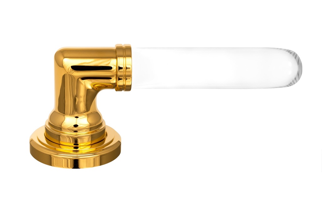 Door handle collection Alberto - Clear (Polished Brass)