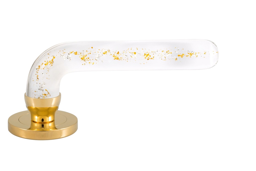Door handle collection Winglass - argent + Or - Smooth 168 × 57 mm (Polished Brass)