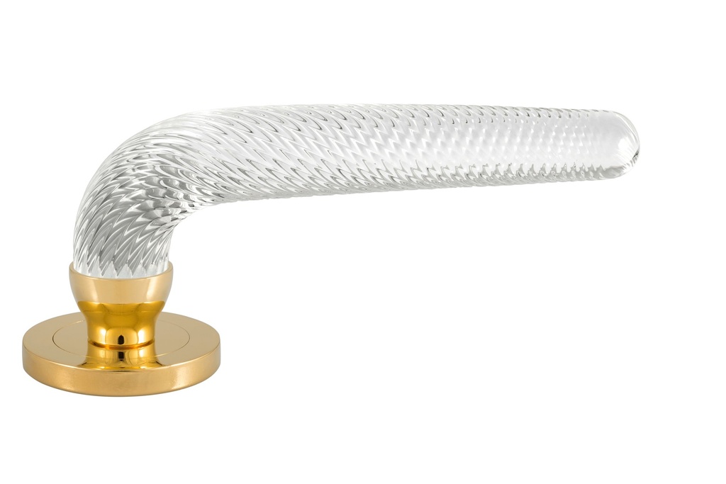 Door handle collection Winglass - Clear - Twisted 168 × 57 mm (Polished Brass)