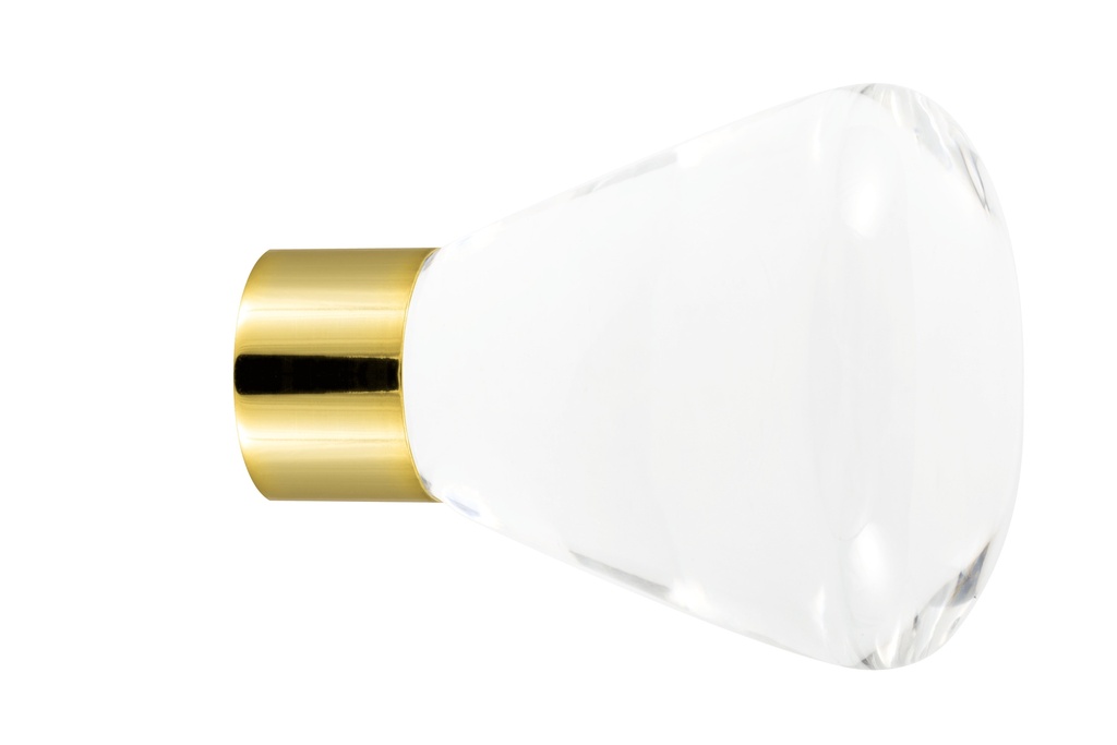 [61000000-3242120] Furniture knob collection Clear - Clear - Conical Ø35 mm (Furniture knob base - Polished Brass)