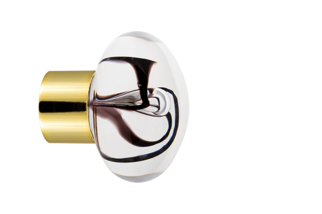 [59416095-3242121] Furniture knob collection Chantilly - Black - Disc Ø35 mm (Furniture knob base - Polished Brass)