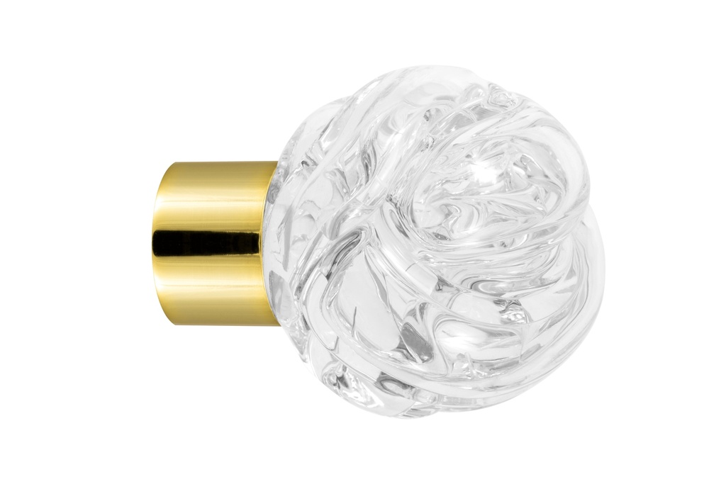 [62101000-3242122] Bouton de meuble collection Lavallière - Incolore - Sphérique Ø35 mm (Embase meuble - Laiton Poli)
