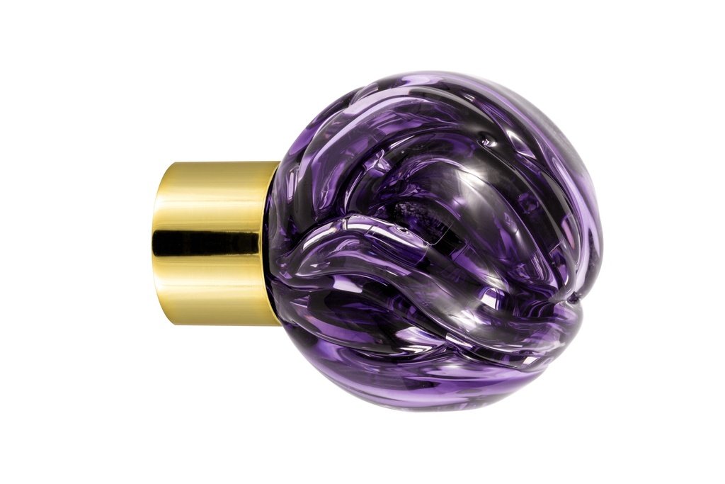 [62101014-3242122] Furniture knob collection Lavallière - Hyacinth - Spherical Ø35 mm (Furniture knob base - Polished Brass)