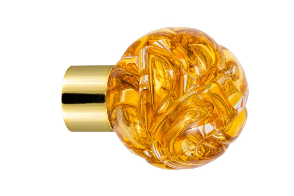 [62101019-3242122] Bouton de meuble collection Lavallière - Jaune Topaze - Sphérique Ø35 mm (Embase meuble - Laiton Poli)