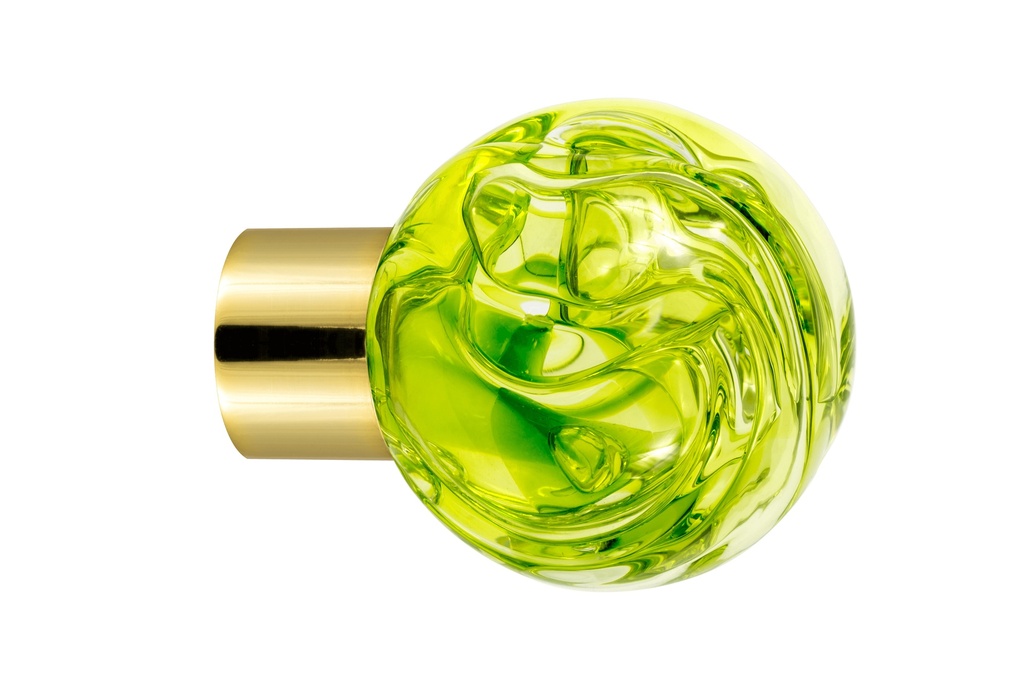 [62101021-3242122] Bouton de meuble collection Lavallière - Vert Anis - Sphérique Ø35 mm (Embase meuble - Laiton Poli)