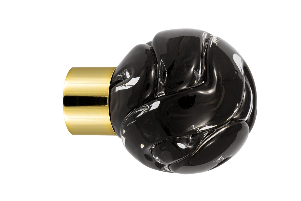 [62101095-3242122] Bouton de meuble collection Lavallière - Noir - Sphérique Ø35 mm (Embase meuble - Laiton Poli)