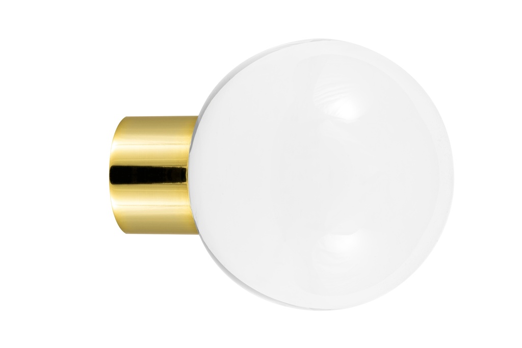 [57000000-3242120] Bouton de meuble collection Clear - Incolore - Sphérique Ø42 mm (Embase meuble - Laiton Poli)