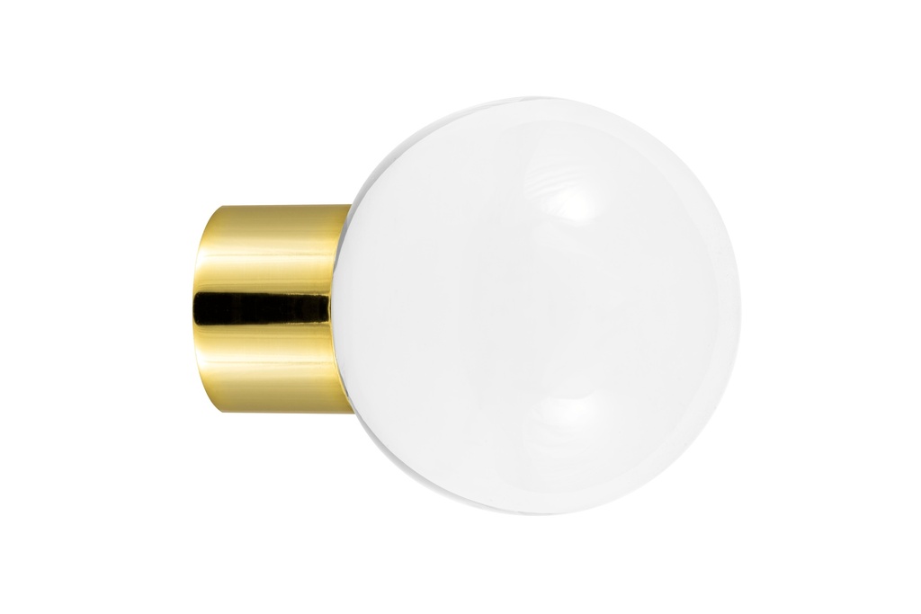 [62000000-3242120] Bouton de meuble collection Clear - Incolore - Sphérique Ø35 mm (Embase meuble - Laiton Poli)