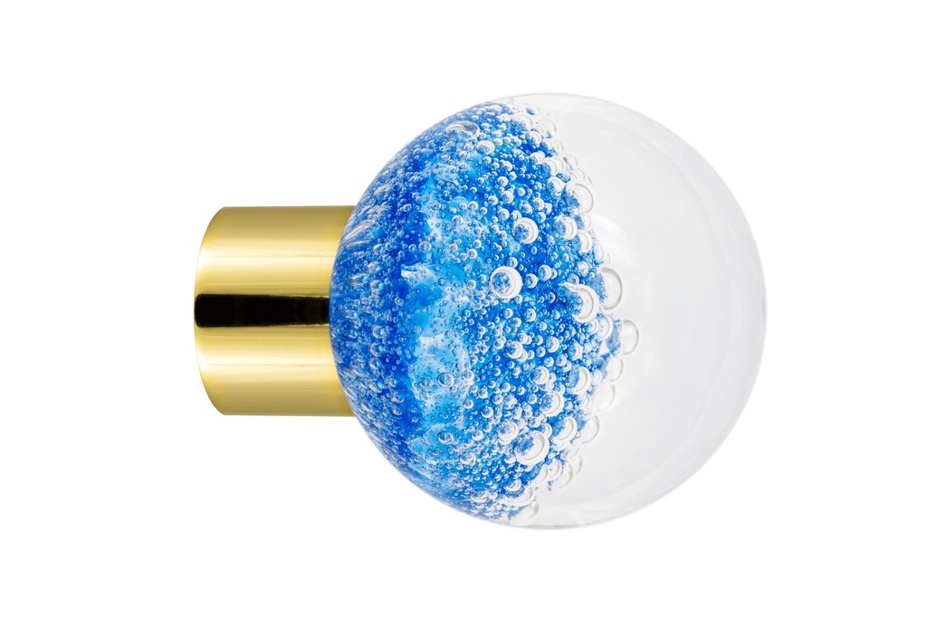 Furniture knob collection Microbulles - Blue - Spherical Ø35 mm