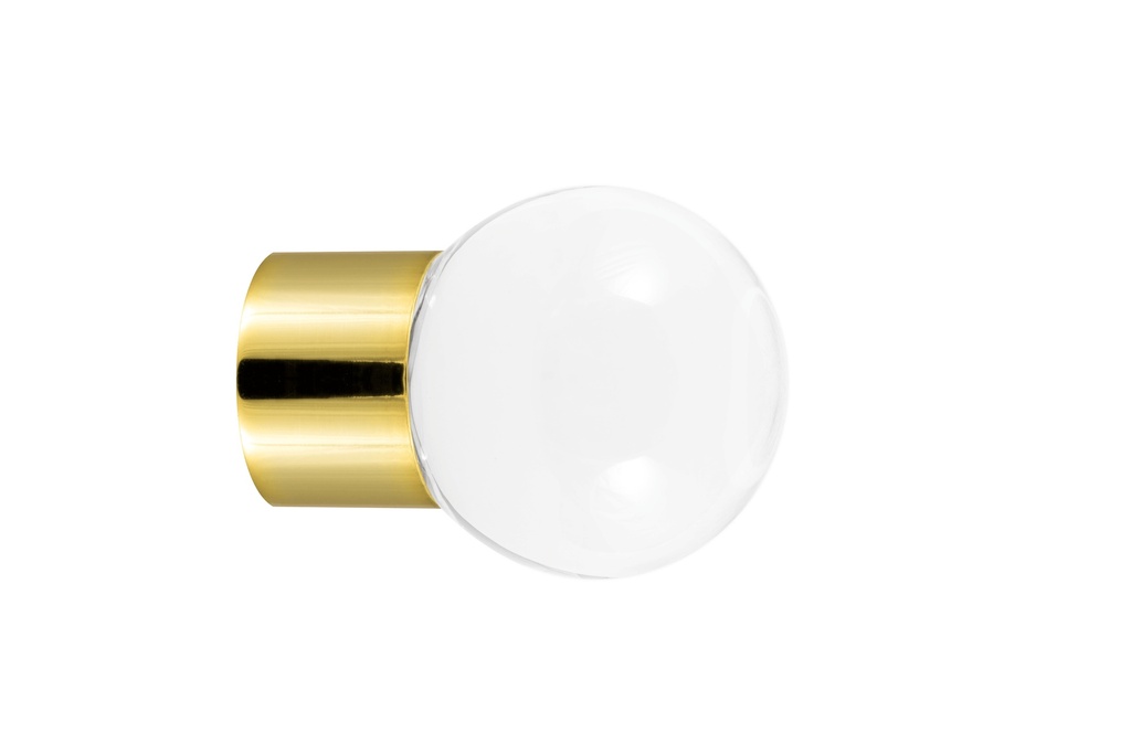 [58000000-3242120] Bouton de meuble collection Clear - Incolore - Sphérique Ø25 mm (Embase meuble - Laiton Poli)