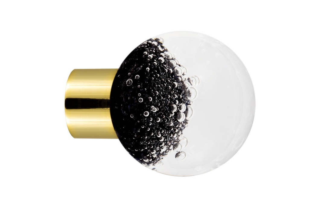 [62402095-3242123] Bouton de meuble collection Microbulles - Noir - Sphérique Ø35 mm (Embase meuble - Laiton Poli)