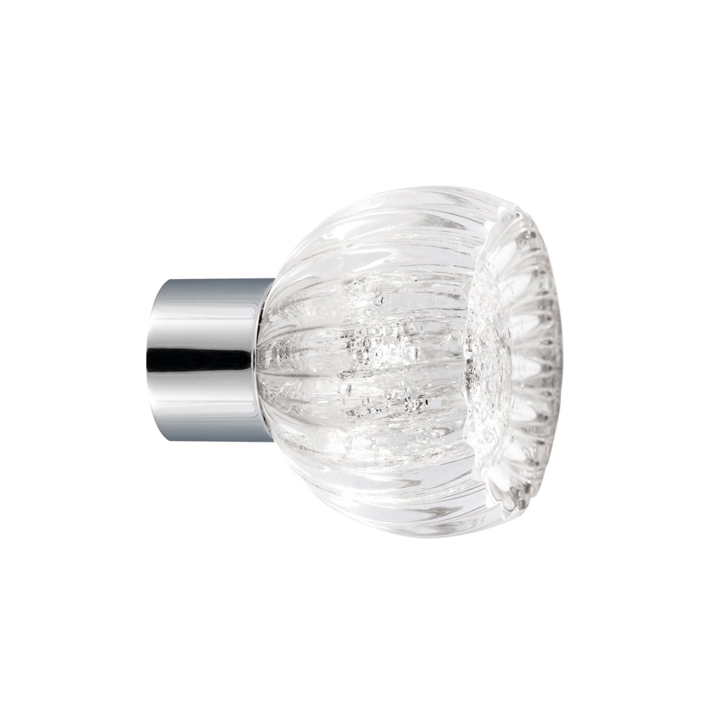[62419ARG-3242124] Bouton de meuble collection Alberto - Argent - Cannelé, sphère tronquée Ø35 mm (Embase meuble - Laiton Poli)