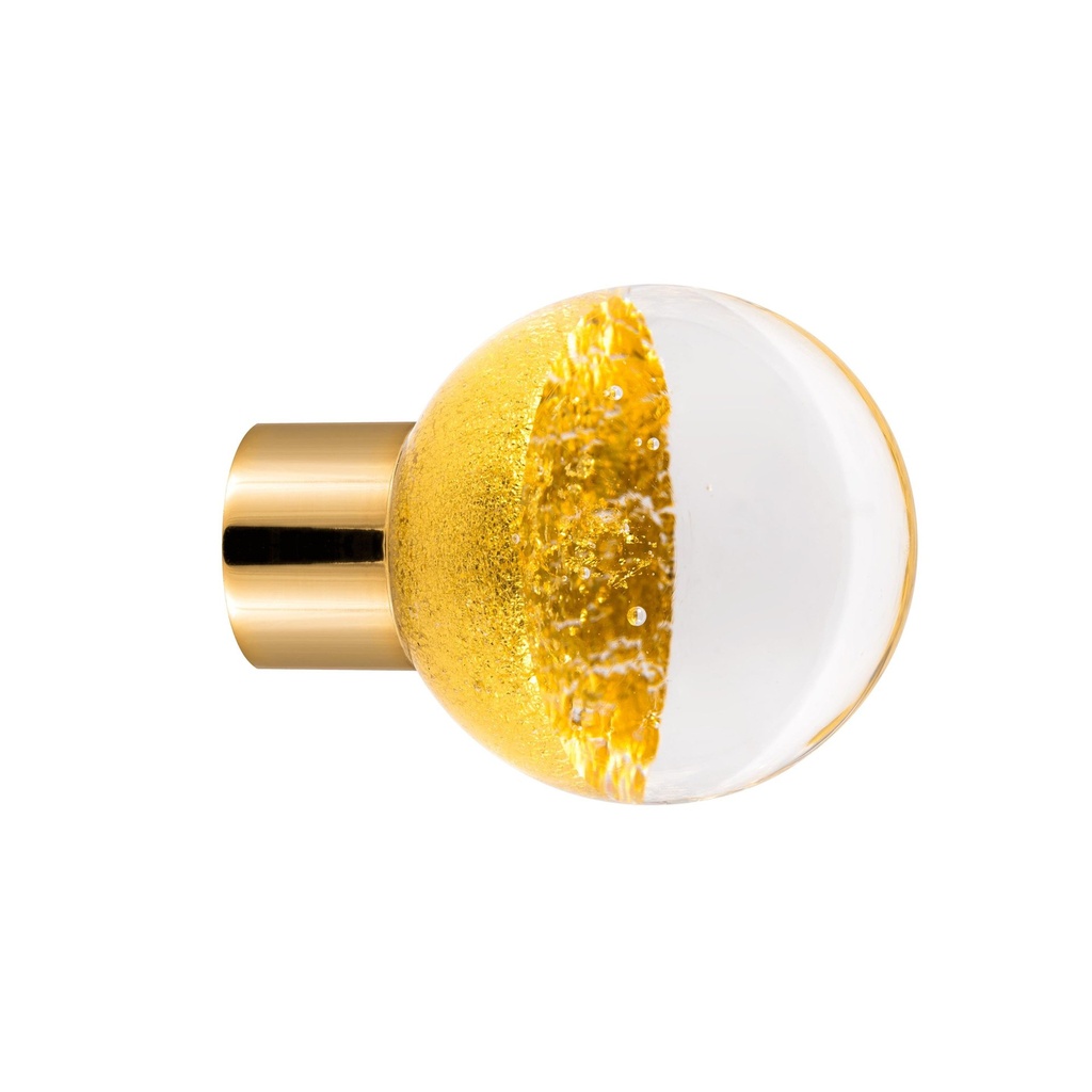 [62419ORO-3242124] Bouton de meuble collection Alberto - Or - Sphérique Ø35 mm (Embase meuble - Laiton Poli)