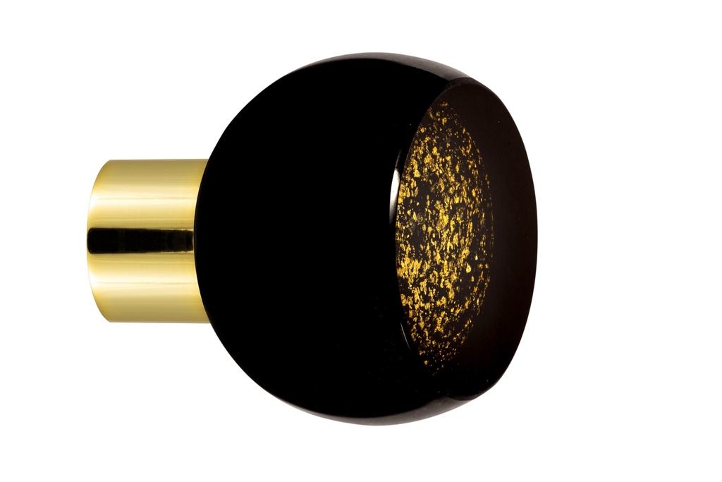 Furniture knob collection Mateus - Black + Gold - Truncated sphere Ø35 mm