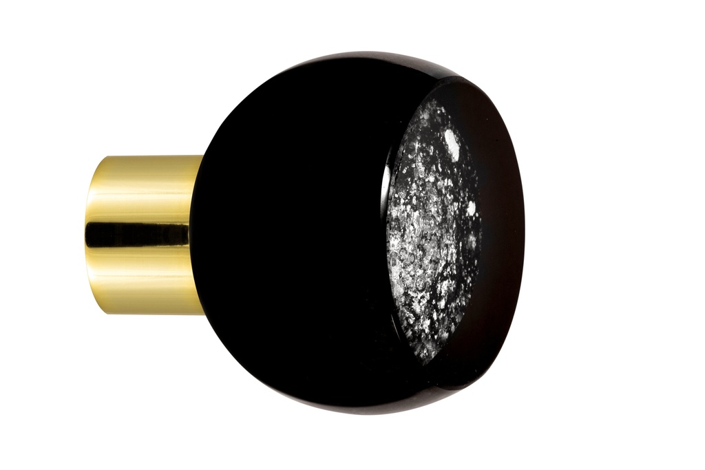 Furniture knob collection Mateus - Black + Silver - Truncated sphere Ø35 mm