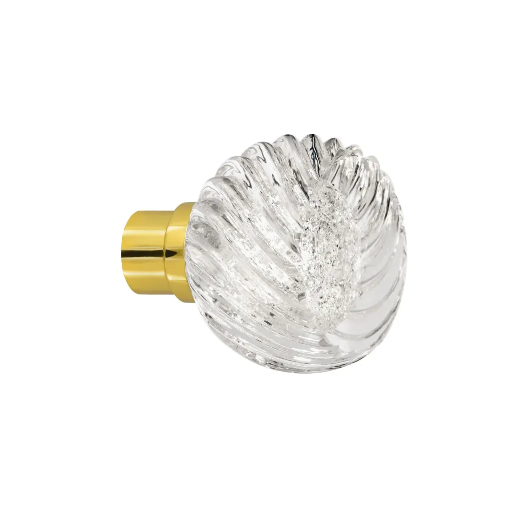 Bouton de porte collection Alberto - Argent - Canelé, sphère tronquée Ø55 mm (Cabinet, Polished Brass)